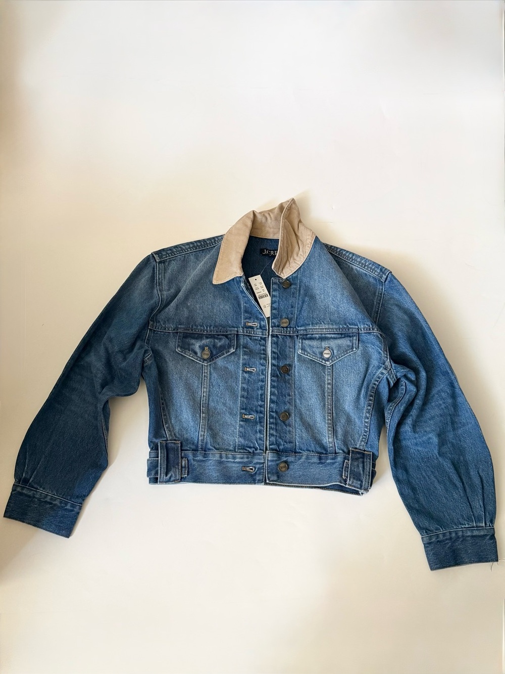 J. Crew Oversized Cropped Trucker Jacket in Denim